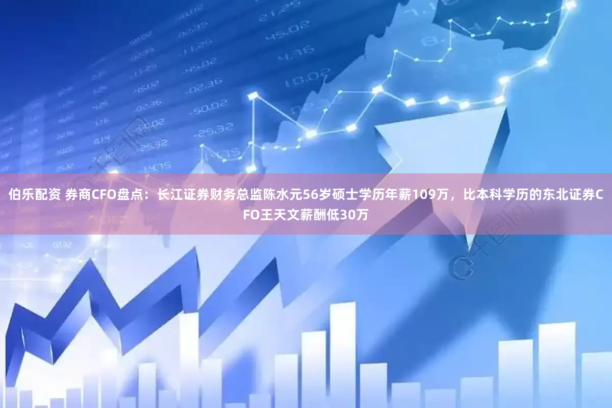 伯乐配资 券商CFO盘点：长江证券财务总监陈水元56岁硕士学历年薪109万，比本科学历的东北证券CFO王天文薪酬低30万